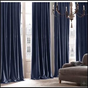 5 Restoration Hardware Indigo Velvet Drapes 50”W x 108” L - Multiple Available